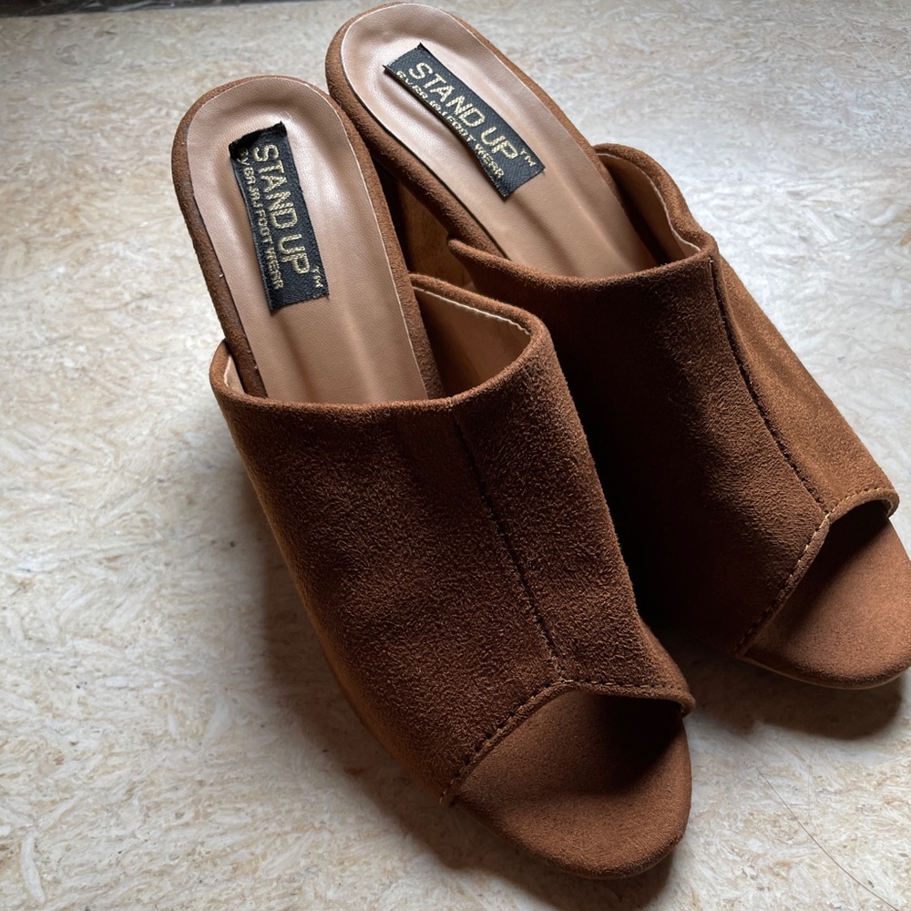 Tan Suede Mules - Picture 8 of 16